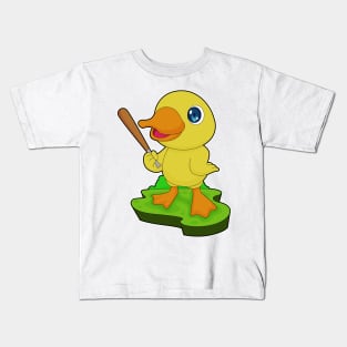 Duck Baseball Baseball bat Sports Kids T-Shirt